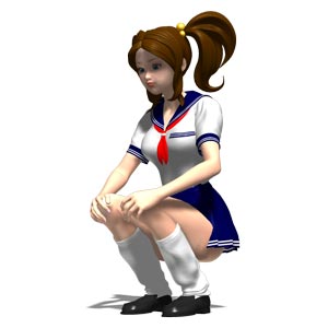 スカートでしゃがんだところ