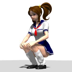 スカートでしゃがんだところ